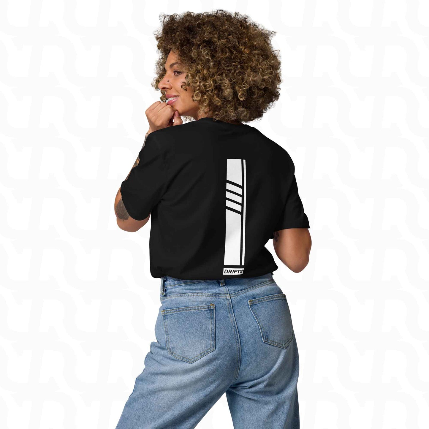 Dynamic White DRIFTR Streep Tee-sport