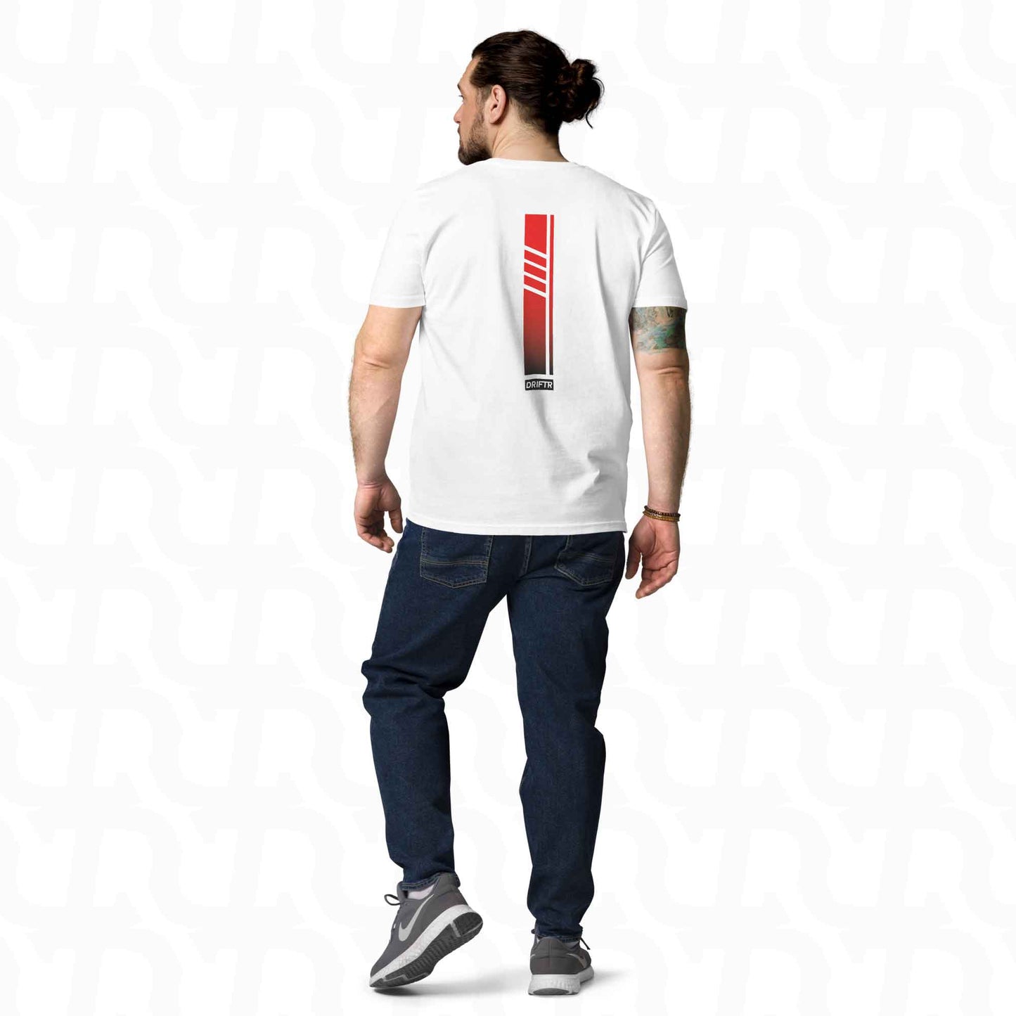 Racer Red DRIFTR Streep Wit Tee-sport