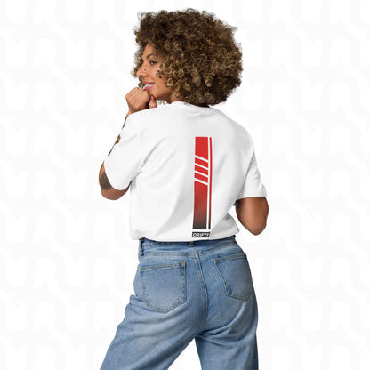 Racer Red DRIFTR Streep Wit Tee-sport